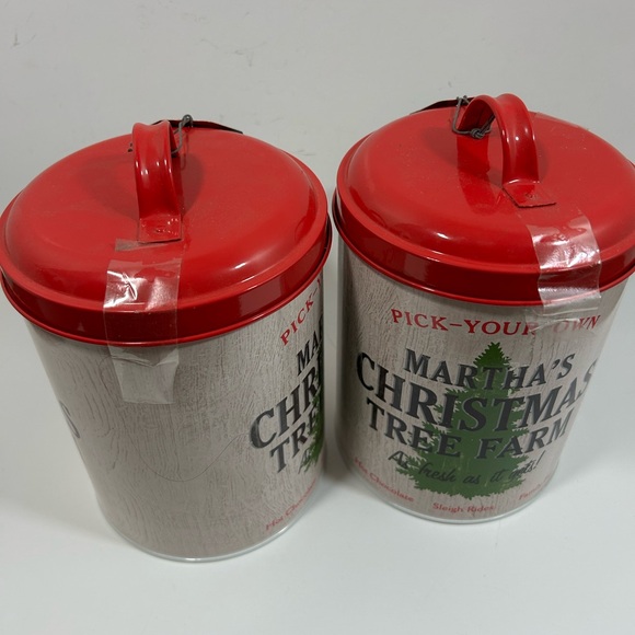 Canister Carbon Steel Martha Stewart The Holiday Collection 5.3”x 9” Set of Two - Picture 7 of 7